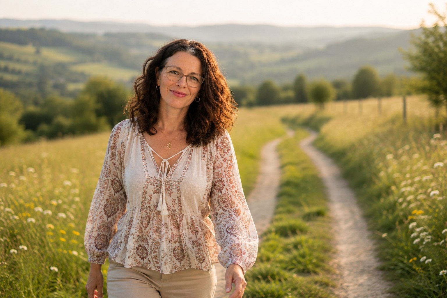 Tanja Rüdiger unterwegs auf einem Weg